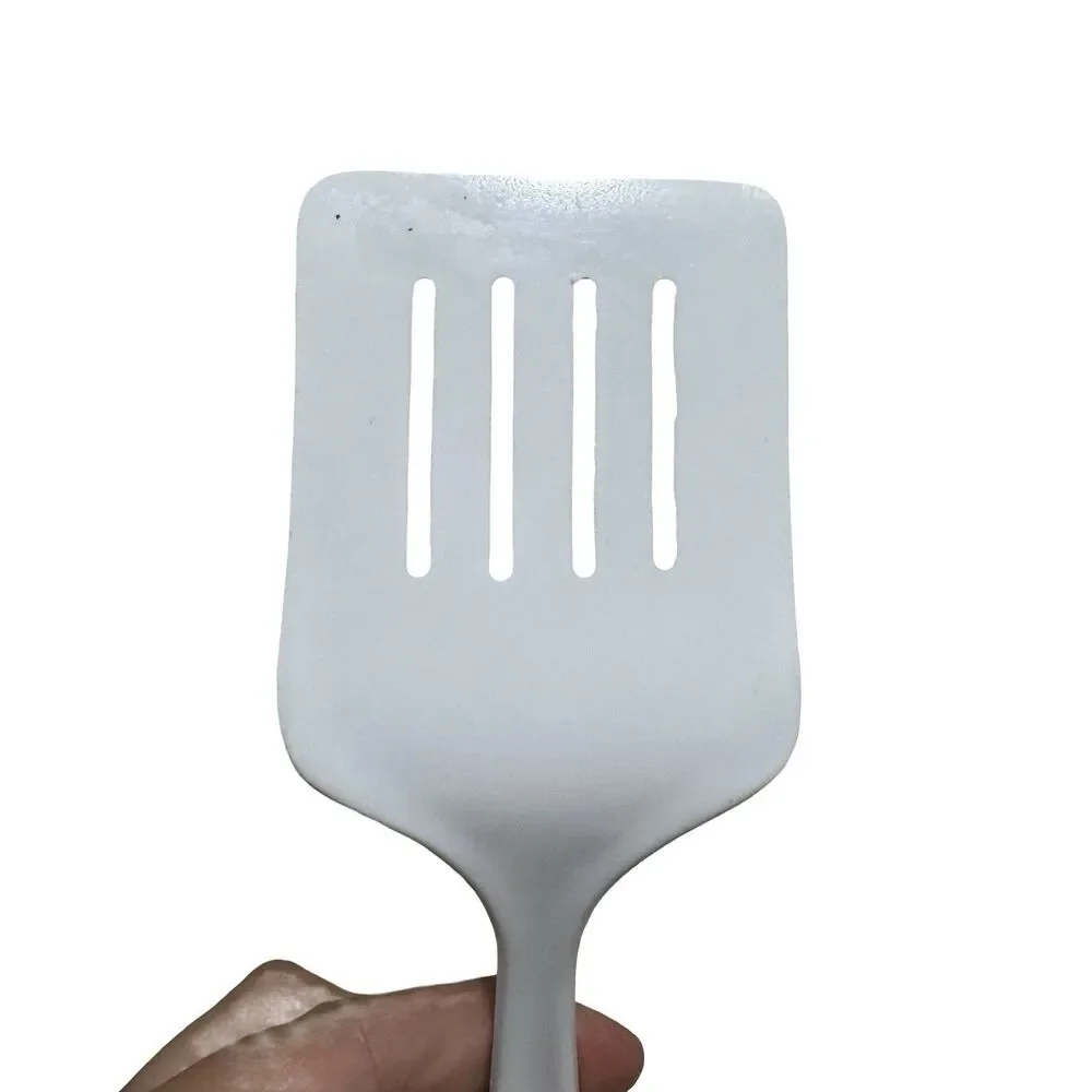 Vintage White Ekco melamine spatula 4 Slotted 10 Inch